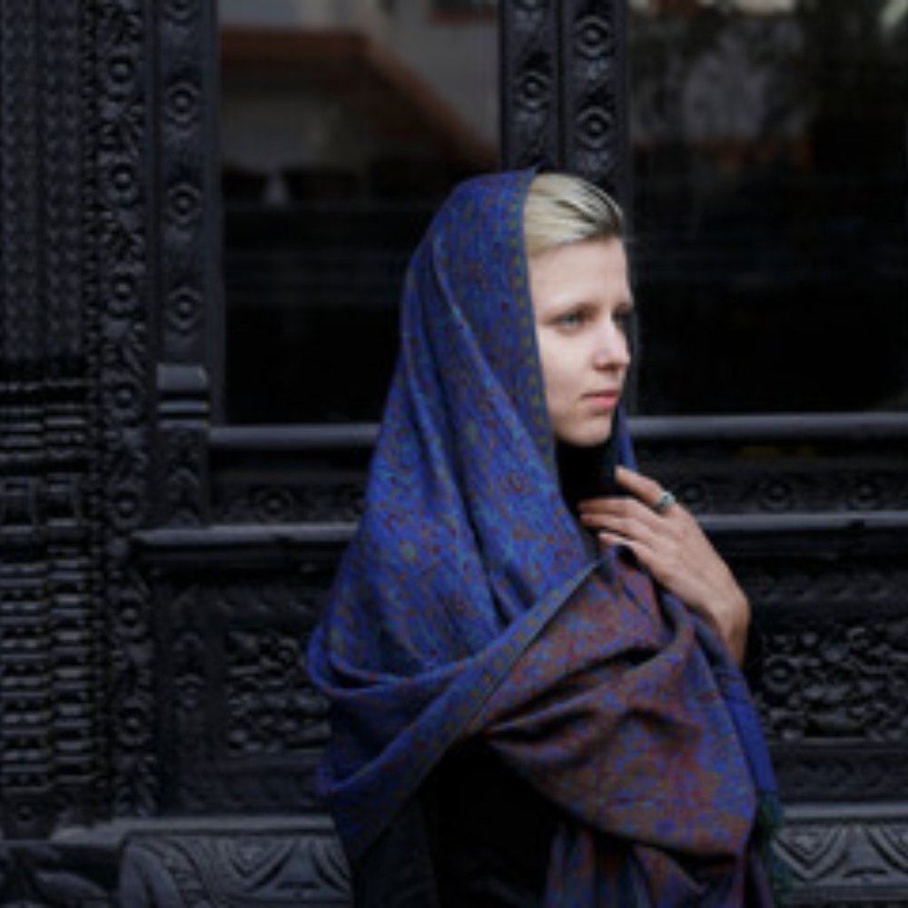 Solid Olive Pashmina Scarf - image 8